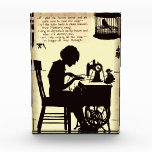 Singing Sewing Lady Vintage Fairy Poem Award