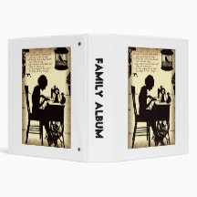 Singing Sewing Lady Vintage Fairy Poem Vinyl Binders