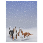 Singing Snow Bassets Letterhead Stationery