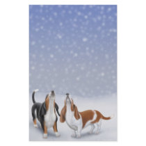Singing Snow Bassets Stationery