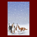 Singing Snow Bassets Stationery stationery