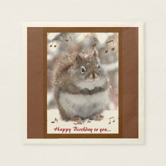 Singing Squirrel Birthday Napkins