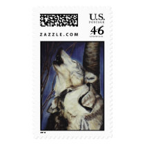 "Singing Wolves" postage by paintonmypaws "Singing Wolves" postage