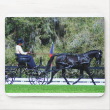 single black horse carriage driving mouse pads