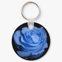 Single Blue Rose keychains by BlayzeInk Single Blue Rose keychains