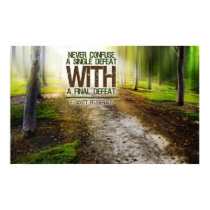 Single Defeat inspirational poster print