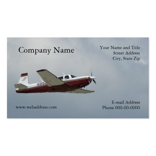 Single Engine Plane Business Card (front side)