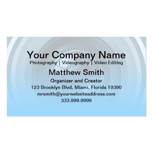 Single Eye Position 4 Business Card (back side)