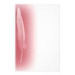 Single Feather Maroon Stationery