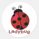 Single Ladybug Round Sticker