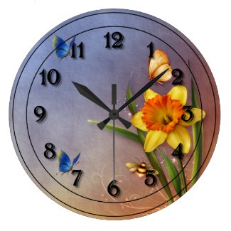 Single Narcissus with Bee Clock