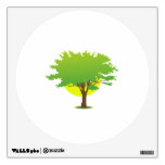 Single oak tree sun behind graphic room stickers