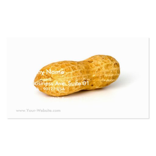 Single Peanut On White Background Business Cards (front side)