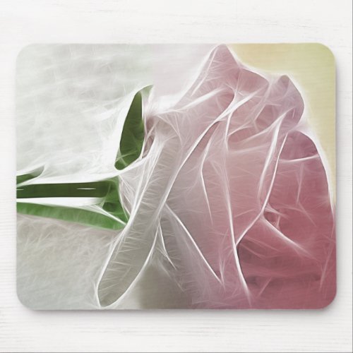 Single Pink Rose Basics mousepad