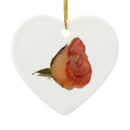 Single pink rose bloom side view cutout picture ornament