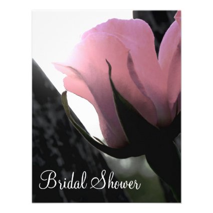 Single Pink Rose Soft Bridal Shower Invitation