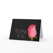 Single pink rosebud thank you card by aslentz Single pink rosebud thank you card