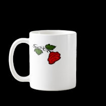 Single Red Flower Kiss 2 Mugs mugs