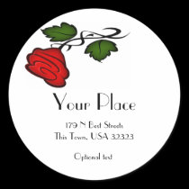 Single Red Flower Kiss Personalized Stickers stickers