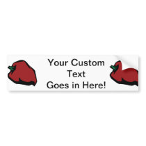 Single Red Habanero Graphic Bumper Sticker
