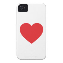 Single Red Heart iPhone 4 Case-Mate Barely There