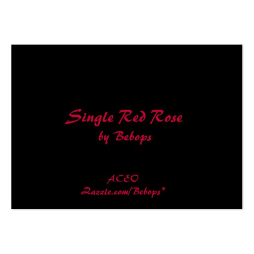 Single Red Rose ATC Business Cards (back side)