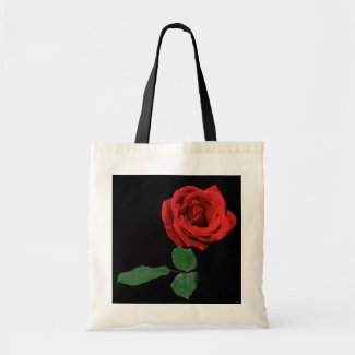 Single Red Rose Canvas Bags