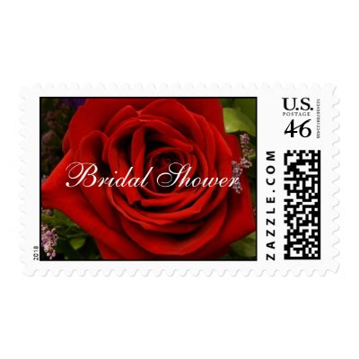 Single Red Rose - Bridal Shower Postage