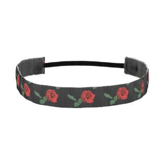 Single Red Rose Flower Elastic Headbands