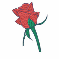Single Red Rose Ladies Polo embroidered shirts by OurSouthernCharm Single Red Rose Ladies Polo embroidered shirts