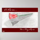 Single Red Rose Print