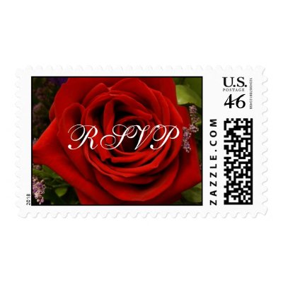 Single Red Rose - RSVP Postage Stamp