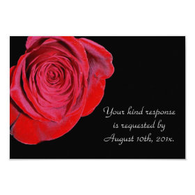 Single Red Rose Wedding RSVP Card 3.5