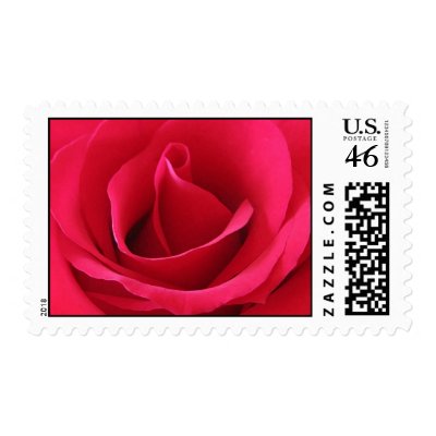 Single red rose wedding stamp