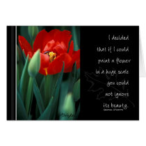 Single Red Tulip with Quote cards