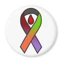 Single Ribbon with Blood Drop magnets