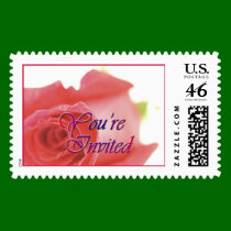 Single Rose (1A) You're Invited postage by bridalbydesign Single Rose (1A) You're Invited postage