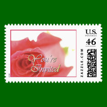 Single Rose (1B) You're Invited postage by bridalbydesign Single Rose (1B) You're Invited postage