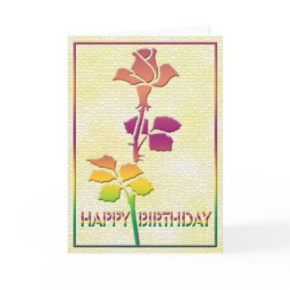 single Rose birthday card card
