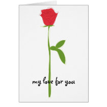 single rose, my love for you cards
