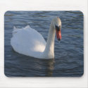 Single Swan in lake mousepads
