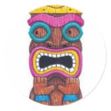 single tiki mask stickers