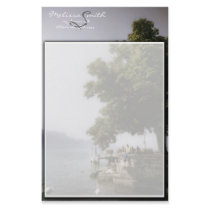 Single Tree Overlooking Lake Personalized Stationery