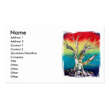 Single Tree Red Yellow Green Rasta Style Business Card