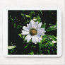 single white flower mouse pad
