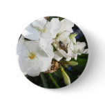 Single White Oleander with Bee 1