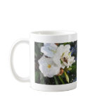 Single White Oleander with Bee 1 Painterly