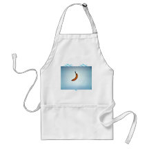 Single whole unpeeled banana aprons
