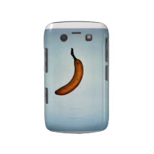Single whole unpeeled banana blackberry cases