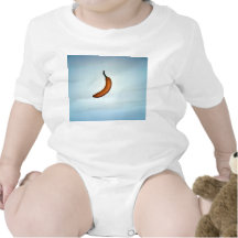 Single whole unpeeled banana bodysuit